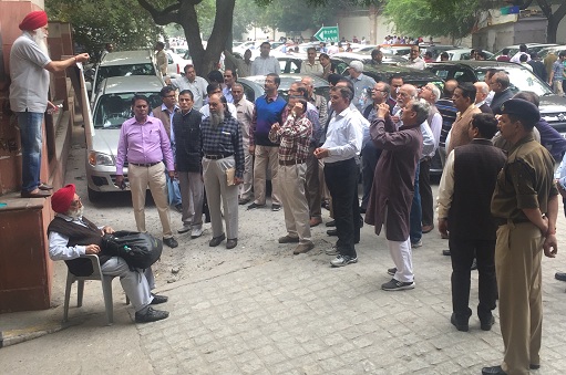 NTPC ex employees of India organised peaceful demonstrations