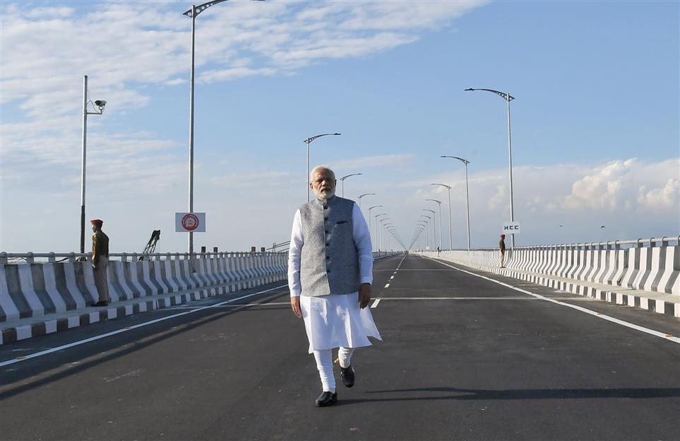 PM Modi Inaugurated Bogibeel Bridge over Brahmaputra