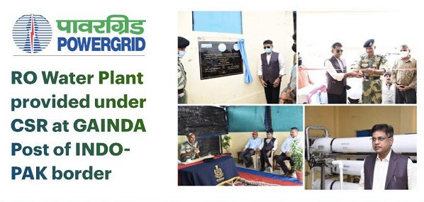 PowerGrid handed over RO water plant at Gainda Post of Indo-Pak border near Bhuj, Gujarat