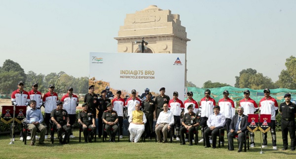 Defence Minister Flags-off ‘India @75 BRO Motorcycle Expedition’