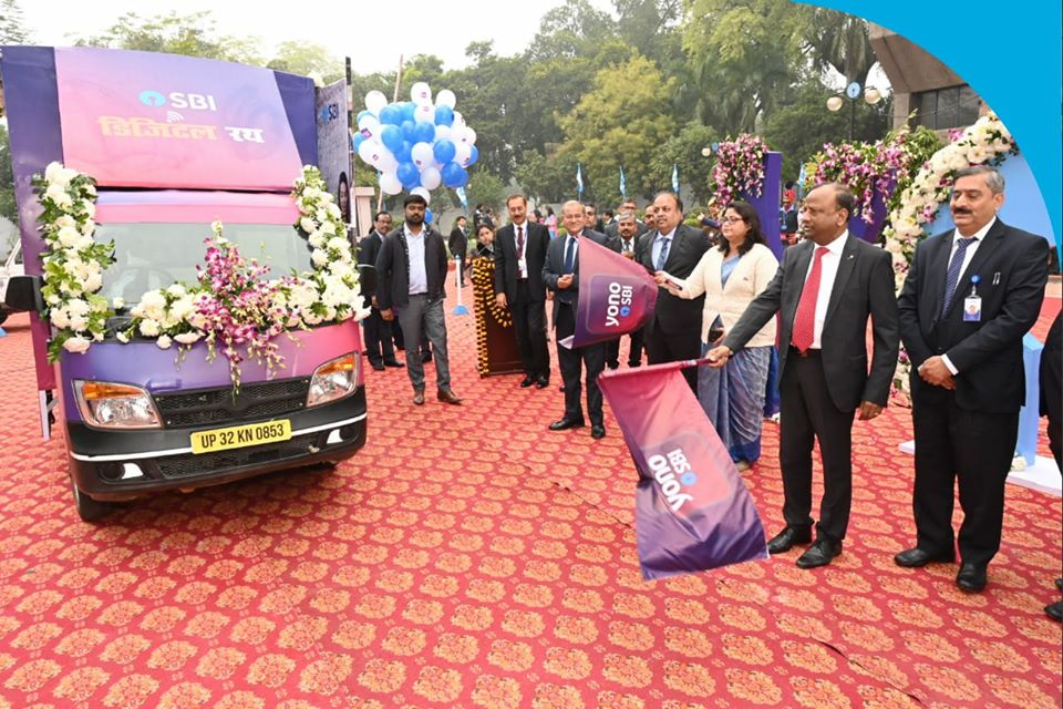 Shri Rajnish Kumar SBI Chairman flagged off 2 digital vans