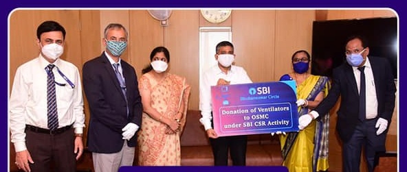 SBI team members from Odisha donated portable ventilators to Medical Corporation Ltd