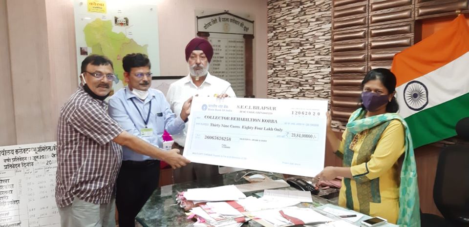Collector Korba provided financial support by SECL