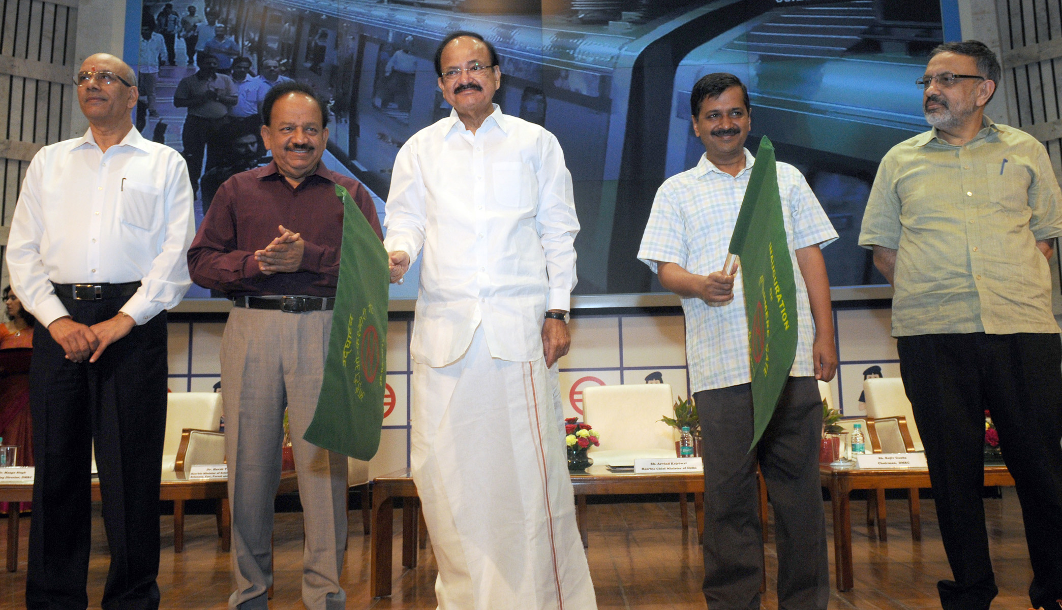 Flagging off the Delhi Metro Heritage line