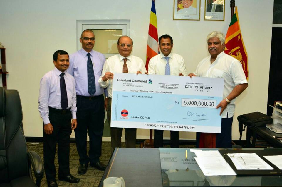 IOC Contributes Rs. 5 Million to SL Govt Disaster Relief Fund